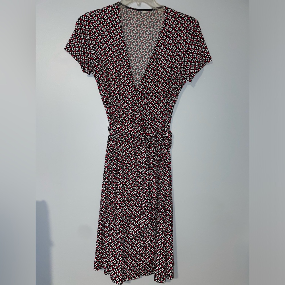 🖤Tiana B. Black, White and Red Wrap Dress